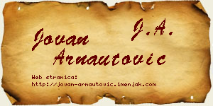 Jovan Arnautović vizit kartica